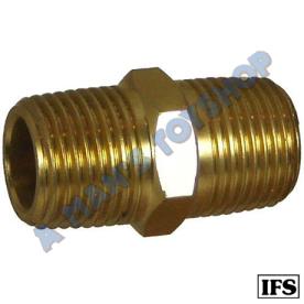 BRASS HEX NIPPLE MALE/MALE 1/2BSP THREAD
