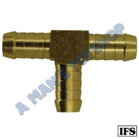 BRASS TEE 3 WAY1/4" MALE HOSE  BARBS