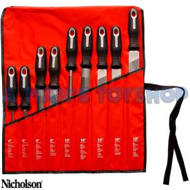 FILE SET 9 PIECE IN WRAP RUBBER HANDLES
