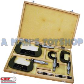MICROMETER SET 4 PCE 0-100MM METRIC CASE