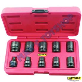 NLA* IMPACT SOCKET SET 1/2 DR  AF 10 PC