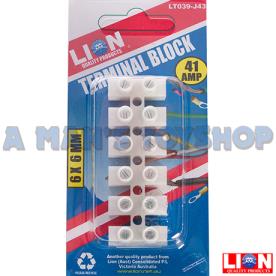 TERMINAL BLOCK 41 AMP 6 X 6MM2 WIRE
