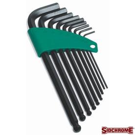 ALLEN KEY LONG ARM BALL TYPE AF  9 PIECE