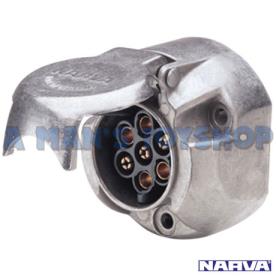 TRAILER SOCKET 7 PIN LARGE ROUND METAL
