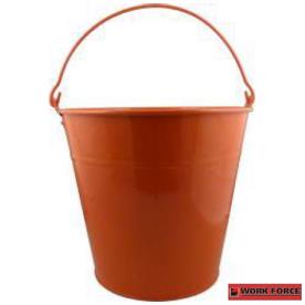 ORANGE STEEL BUCKET 12 LITRE