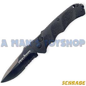 POCKET KNIFE 80MM BLADE SERRATED BUTTON