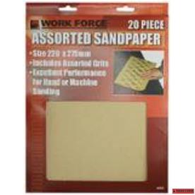 SANDPAPER ASSORTED 20 PIECE 220MMX275MM