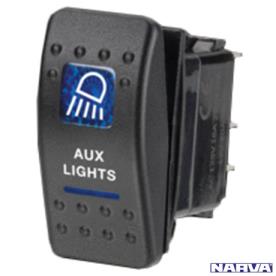 ROCKER SWITCH BLUE AUX LIGHTS 12V ON/OFF