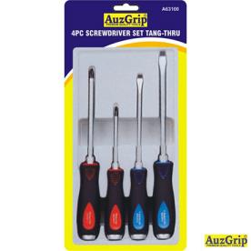 SCREWDRIVER SET 4 PCE TANG GO THROUGH