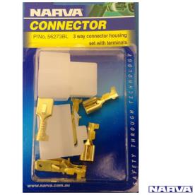 CONNECTOR 3 WAY HOUSING 6.3MM