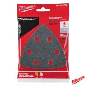 TRIANGLE SANDPAPER 80 GRIT 6 PK 89MM