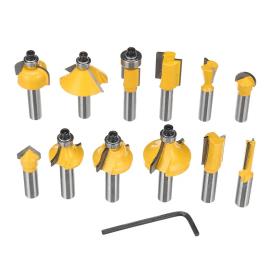 ROUTER BIT SET 1/4"SHANK 12 PIECE IN BOX