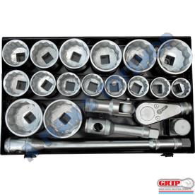 SOCKET SET 1" DRIVE 21 PIECE  SAE SIZE