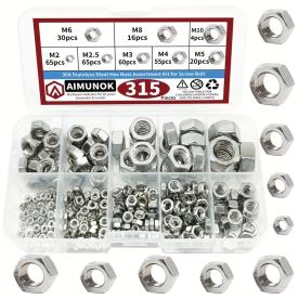 STAINLESS NUT PACK 315 PIECE M2 TO M10