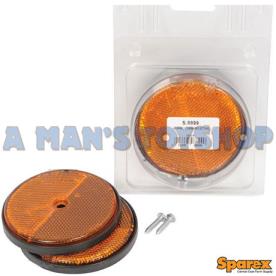 REFLECTOR AMBER 2 PIECE 85MM ROUND