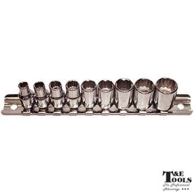 SOCKET 12 POINT AF SET 1/4 DRIVE 9 PIECE