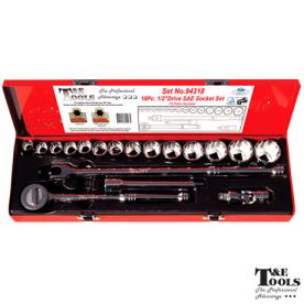SOCKET SET - 1/2" AF 12PT 18 PIECE STD