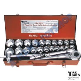 SOCKET SET 27PCE 3/4DR 7/8-2"22-50MM