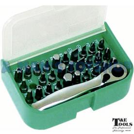 HEX POWER BIT SET 31 PIECE 1/4 & RATCHET