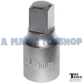 SQUARE MALE DRAIN PLUG 10MM SOCKET 3/8 D