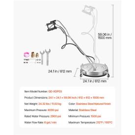 CONCRETE CLEANER STAINLESS 600MM 4000PSI