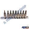 IN HEX SOCKET SET 9 PCE 1/4" DR MET/AF