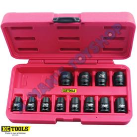 NLA* IMPACT SOCKET SET 3/8 DR MET 12 PC