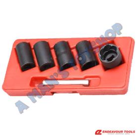 LUG & WHEEL NUT REMOVAL SET 17-27MM 7 PC