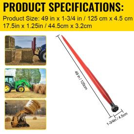 ROUND HAY BALE SPEAR 1220MM LONG X45MM