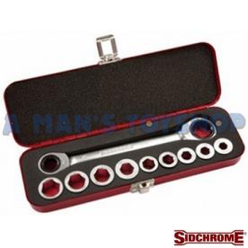 SPANNER SET METRIC 10PCE 11-IN-1 RATCHET