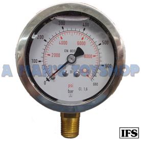 GAUGE 63MM 10000PSI 1/4NPTB/ENTRY LIQUID