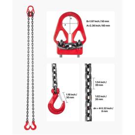 LIFTING CHAIN 2 X 3 METRE LEG 8MM SHORT