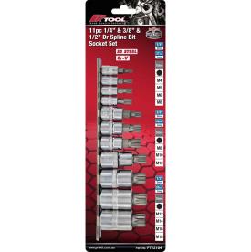 SPLINE BIT SOCKET SET 1/4", 3/8", 1/2"DR