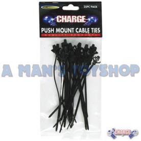 CABLE TIE PUSH MOUNT 4.8 X 200MM X 25 PC