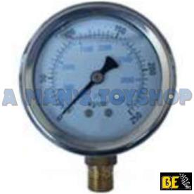 PRESSURE GAUGE 1/4" BSPT REAR 0-200 PSI