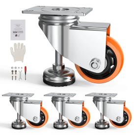 CASTOR WHEEL SET 75MM SWIVEL WITH FEET