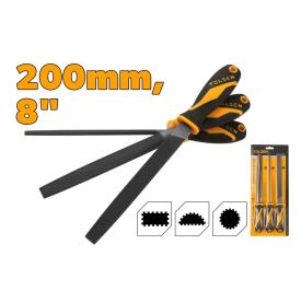 STEEL FILE SET 3 PIECES 200MM/8"