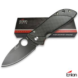 IMITATION CARBON FIBRE HANDLE 91MM KNIFE