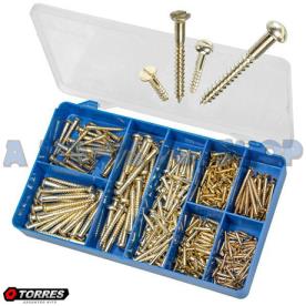 WOODSCREW BRASS PLATED 300 PIECE