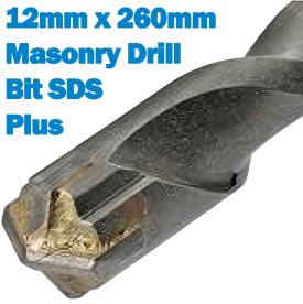 MASONRY DRILL BIT SDS PLUS 12MM X 260MM
