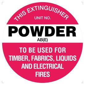 FIRE EXTINGUISHER MARKER - POWDER AB(E)