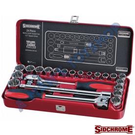 SOCKET SET 24 PIECE 1/2"DRIVE  AF/METRIC