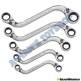 RATCHET S TYPE RING SPANNER SET MET 5PC