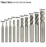 END MILL 10 PIECE SET 4FLUTE 2MM TO 10MM