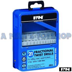 DRILL SET TIN ONLY 1/16-3/8 X 1/64 SIZE