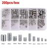 GRUB SCREW 200 PIECE KIT STAINLESS MET