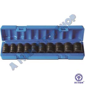 SOCKET SET 10 PIECE 1/2 DR IMPACT AF