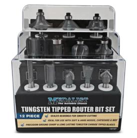 ROUTER BIT SET 12 PIECE 1/4 SHANK
