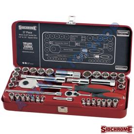 SOCKET SET 1/4 & 1/2DR 37PIECE NETRIC AF